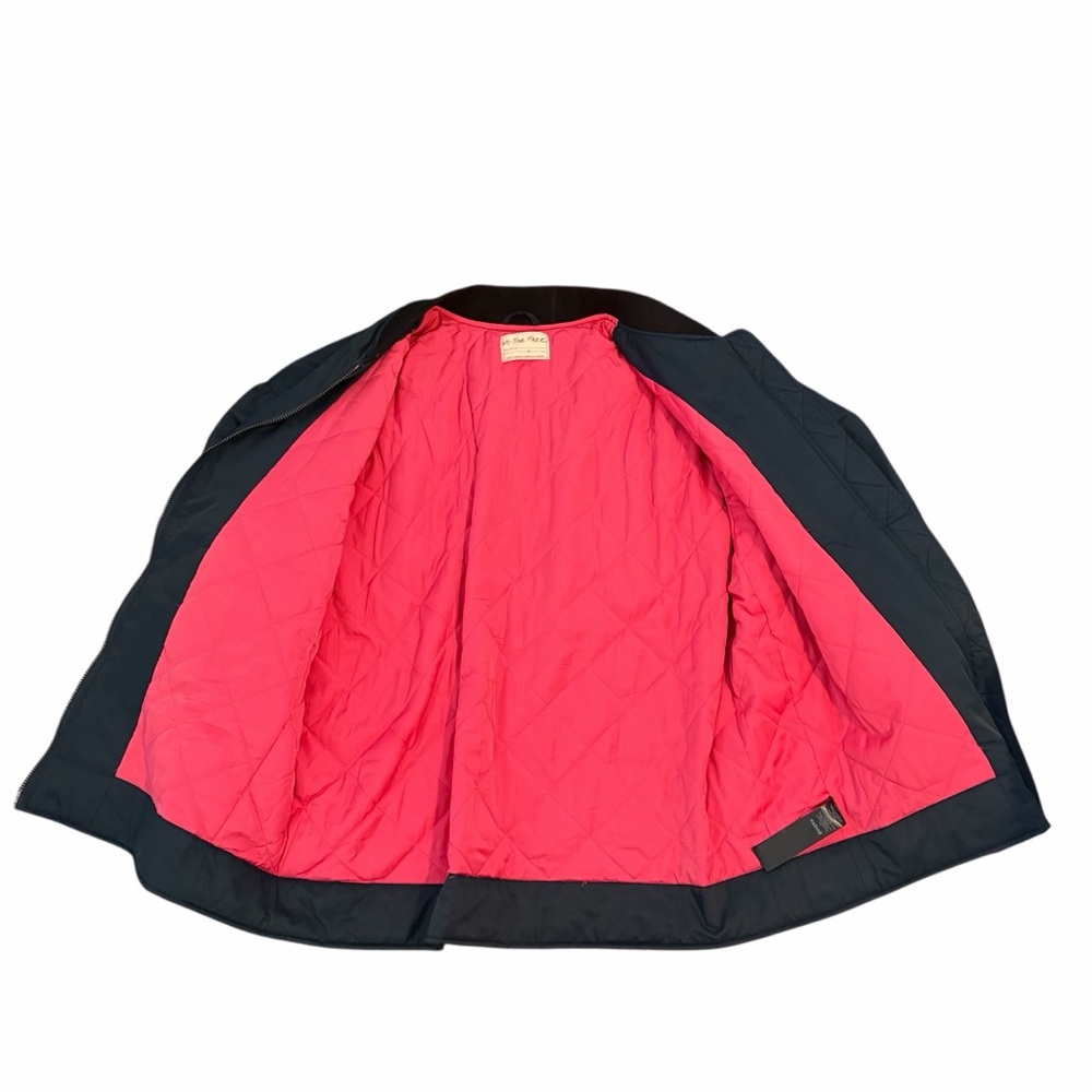Free People Becca Bomber Jacket Oversized Dark Navy Blue Large - Picture 4 of 9